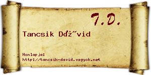 Tancsik Dávid névjegykártya